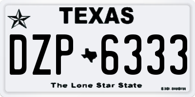 TX license plate DZP6333