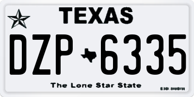 TX license plate DZP6335