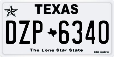 TX license plate DZP6340