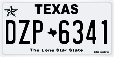 TX license plate DZP6341