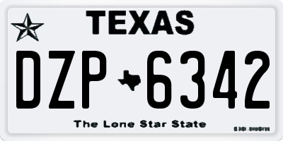 TX license plate DZP6342