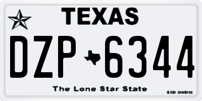 TX license plate DZP6344