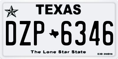 TX license plate DZP6346