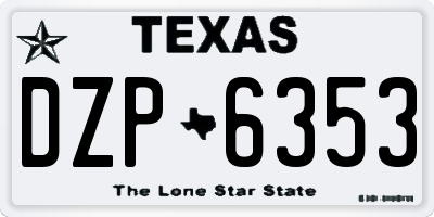 TX license plate DZP6353