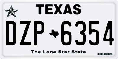 TX license plate DZP6354
