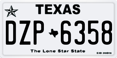 TX license plate DZP6358