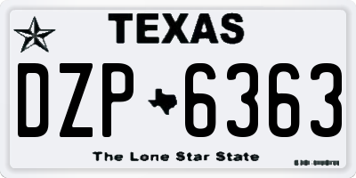 TX license plate DZP6363