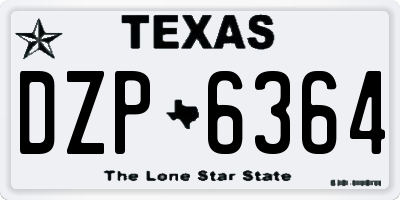 TX license plate DZP6364