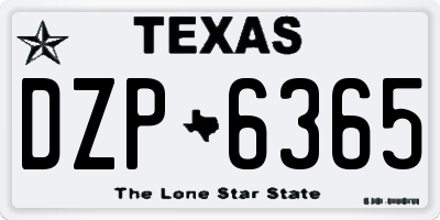 TX license plate DZP6365