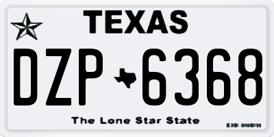 TX license plate DZP6368