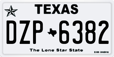TX license plate DZP6382
