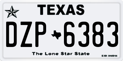 TX license plate DZP6383