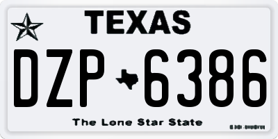 TX license plate DZP6386