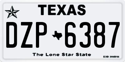 TX license plate DZP6387