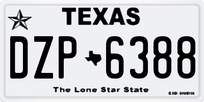 TX license plate DZP6388