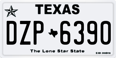 TX license plate DZP6390