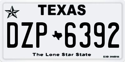 TX license plate DZP6392