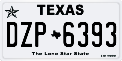 TX license plate DZP6393