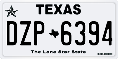 TX license plate DZP6394