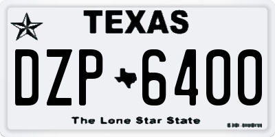 TX license plate DZP6400