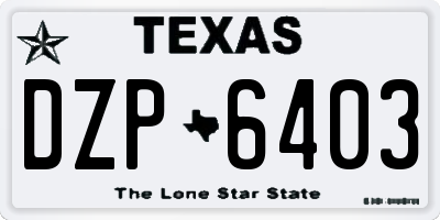 TX license plate DZP6403