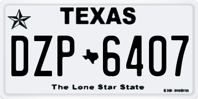 TX license plate DZP6407