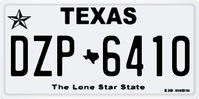 TX license plate DZP6410