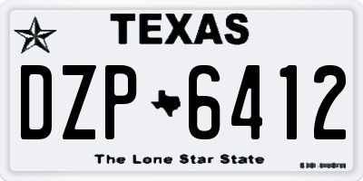 TX license plate DZP6412