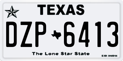 TX license plate DZP6413
