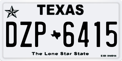 TX license plate DZP6415