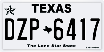 TX license plate DZP6417