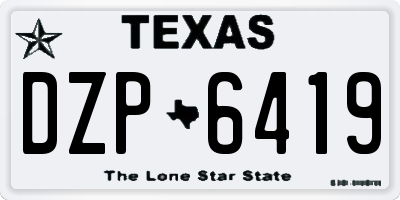 TX license plate DZP6419