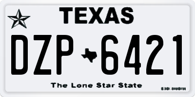 TX license plate DZP6421