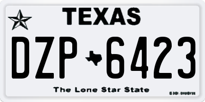 TX license plate DZP6423