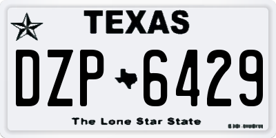 TX license plate DZP6429