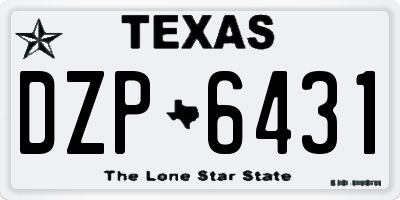 TX license plate DZP6431