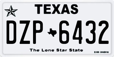 TX license plate DZP6432