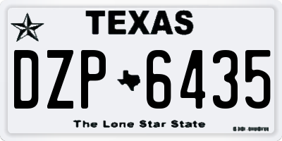TX license plate DZP6435