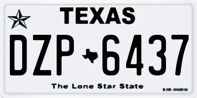 TX license plate DZP6437