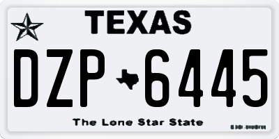 TX license plate DZP6445