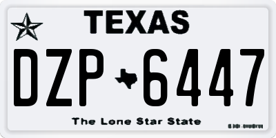 TX license plate DZP6447