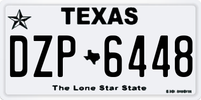 TX license plate DZP6448