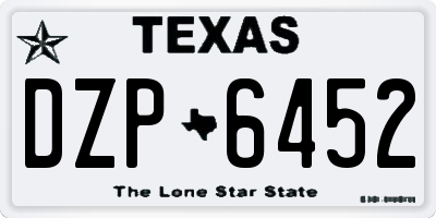 TX license plate DZP6452