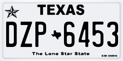TX license plate DZP6453