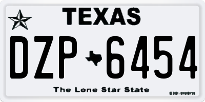 TX license plate DZP6454