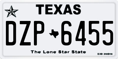 TX license plate DZP6455