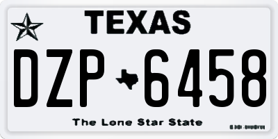 TX license plate DZP6458