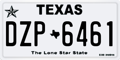 TX license plate DZP6461