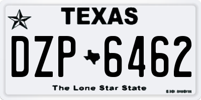 TX license plate DZP6462