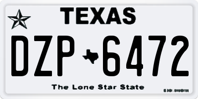 TX license plate DZP6472